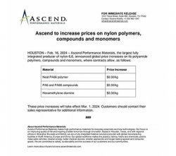 受原材料影響，奧升德、巴斯夫、塞拉尼斯尼龍產品紛紛漲價